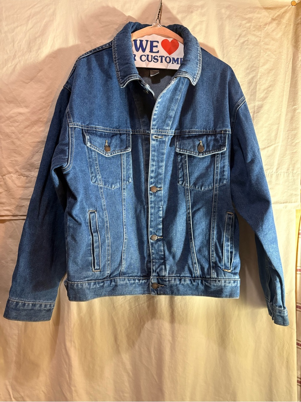 Vintage Pendleton High Grade Western Wear Wool Blanket Back Denim Jacket. Size L
